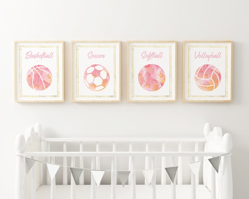 Girls Sports Prints Soccer Poster Basketball Printables Etsy