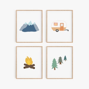 Camping kids room wall art, Gender neutral nursery decor, Adventure themed posters, Toddler boy bedroom, Camping nursery printable art girl