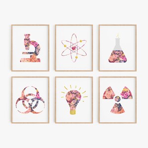 Science classroom decor, Chemistry posters, Women in science wall art, Female scientist office decor, Feminist nursery, Girl science prints