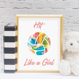 Volleyball Decor Art Print / Printable Sports Birthday Party Decorations / Volleyball Player Team Gift/ Girls Volleyball Poster Locker Decor image 2