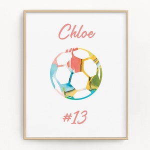 Soccer gifts for girls, Soccer posters personalized, High school soccer team signs senior night, Teen bedroom decor, Kids soccer decorations