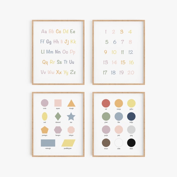 Preschool Posters Montessori Classroom Wall Art Teaching Etsy