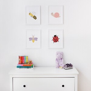 Cute Bug Nursery Print Set, Bumble Bee Wall Art, Ladybug Baby Room ...