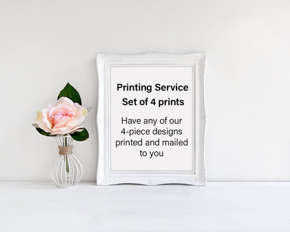 Printing service for set of 4 prints (Add-on item) - Have any of our 4-piece digital downloads printed and mailed to you