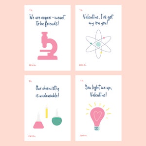 Carte de Saint-Valentin science, Saint-Valentin à imprimer, Saint-Valentin pour la classe, Saint-Valentin pour enfants pour l'école, Cartes de Saint-Valentin pour professeurs pour étudiants