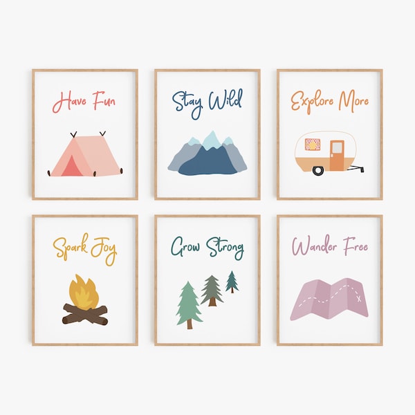 Camping nursery decor, Gender neutral nursery decor, Kids wall decor, Adventure nursery decor, Adventure wall art, Kids camping wall art