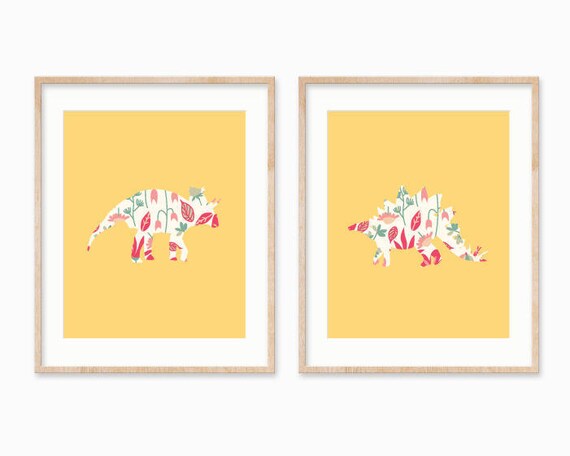 Nursery Art Dinosaur Baby Shower Decoration Girl Dinosaur Etsy