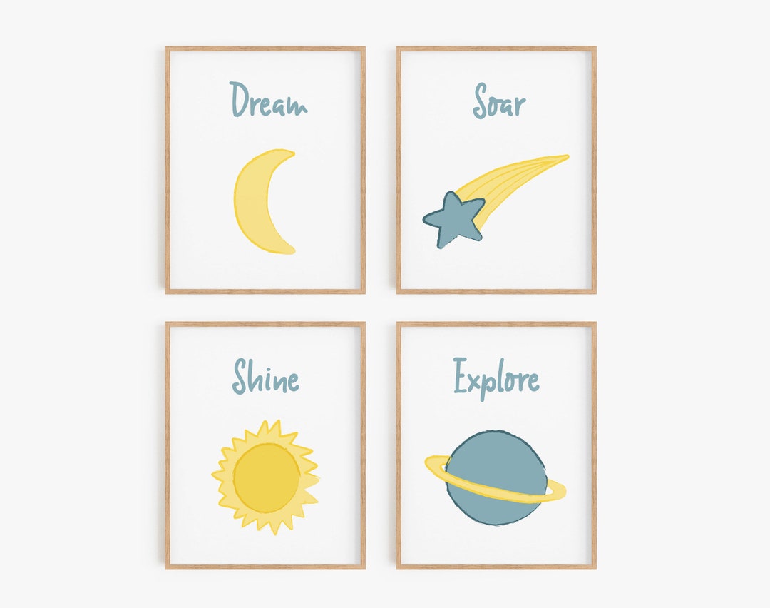 Space Themed Baby Shower Outer Space Decor Positive Prints - Etsy