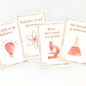 Printable Valentines / Science Valentines for Kids / Watercolor ...