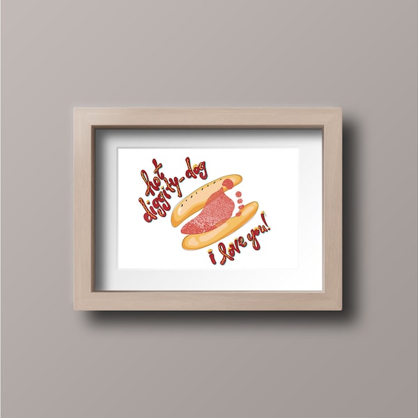 Summertime | Hot Dog Handprint Art | Hot Diggity Dog Footprint Stamp Art | Children's Grilling Summer Craft | Downloadable Print