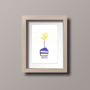 Geburtstag Fingerabdruck Kunst | Fuß- und Handabdruck Stempel Art | Kinderferien Handwerk | Herunterladbarer Druck