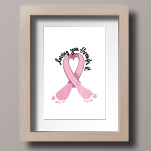 Breast Cancer Awareness ribbon printed on 5/8 pink single face satin