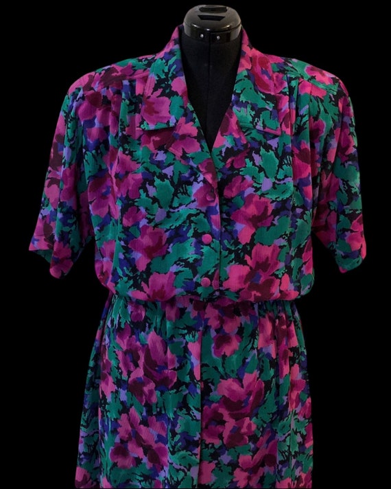 Vintage Leslie Fay Pink Green Blue Purple Multico… - image 4