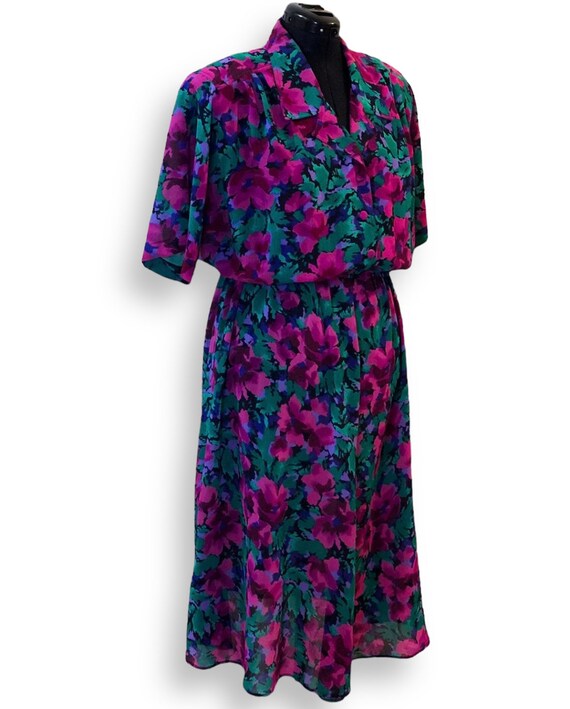 Vintage Leslie Fay Pink Green Blue Purple Multico… - image 3