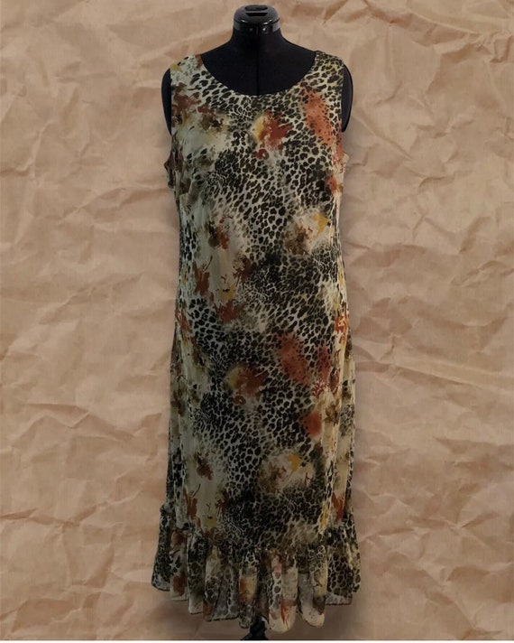 Vintage Leslie Fay Brown Tan Multicolor Cheetah A… - image 2