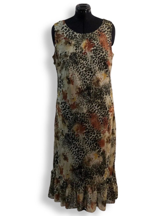 Vintage Leslie Fay Brown Tan Multicolor Cheetah A… - image 5