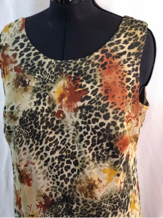 Vintage Leslie Fay Brown Tan Multicolor Cheetah A… - image 7