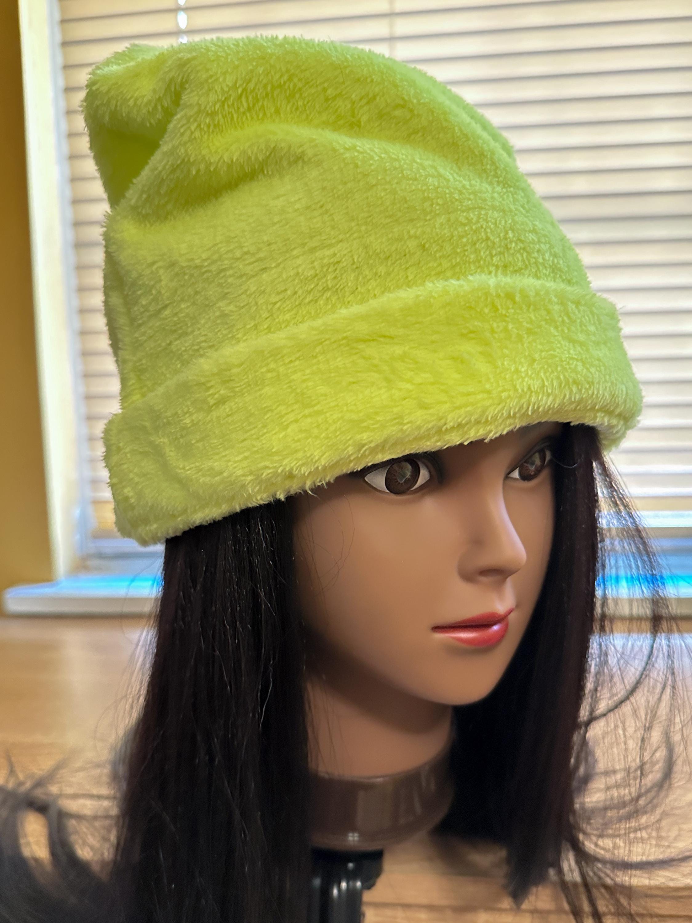 Handmade Lime Green Winter Knit Soft Fluffy Beanie Hat - Etsy display picture 1