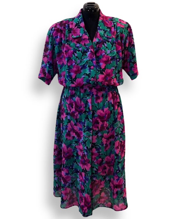 Vintage Leslie Fay Pink Green Blue Purple Multico… - image 8