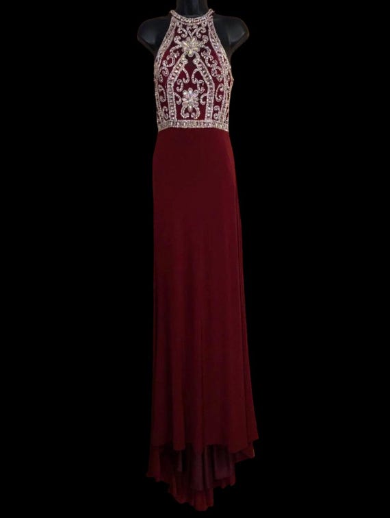 Buy Clarisse 2807 Marsala Maroon Burgundy Silver Prom Dress US Size S/6  Pageant Red Carpet Formal Gala Black Tie Ball Dance Princess Quinceaera  Online in India - Etsy