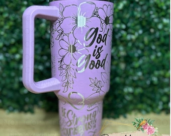 Engraved 40oz Tumbler | Danley 40oz Tumbler | Laser Engraved 40oz Tumbler | Religious God Jesus design| other colors available