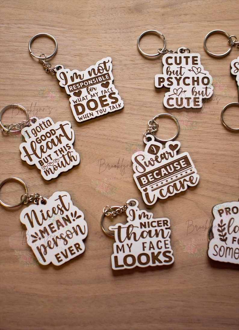 Keychain SVG File DIGITAL FILE Laser Cut File Etsy