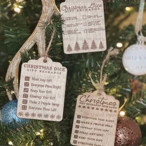 Christmas Dice Gift Exchange Ornament