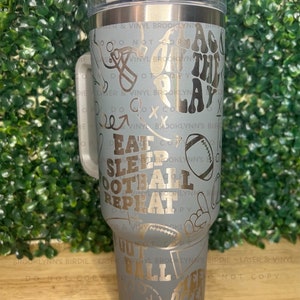 Engraved 40oz Tumbler | Danley 40oz Tumbler | Laser Engraved 40oz Tumbler | football design| other colors available