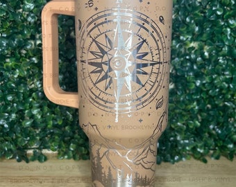 Engraved 40oz Tumbler | Danley 40oz Tumbler | Laser Engraved 40oz Tumbler | not all who wander design| other colors available