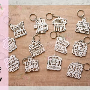 Keychain SVG file *DIGITAL FILE* - Glowforge, Omtech; XTool  - Laser Cut File | Laser Ready |