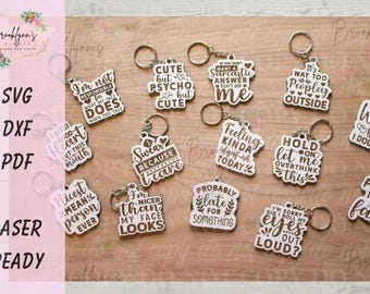 Keychain SVG file *DIGITAL FILE* - Glowforge, Omtech; XTool  - Laser Cut File | Laser Ready |