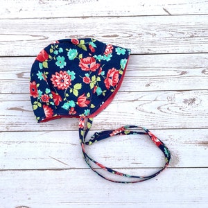 Baby Bonnet, Baby Sun Hat, Baby Beach Hat, Baby Hat, Floral Bonnet