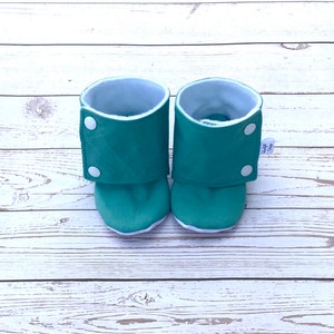 Teal Booties, Baby Booties, Soft Soled Shoes, Baby Shoes Stay on Booties, Slippers, Baby Slippers, Booties, Childrens Slippers