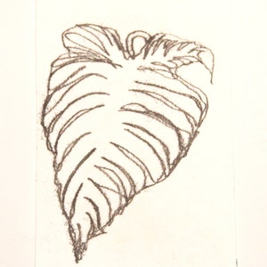 Monstera Hand-Printed Mono Print