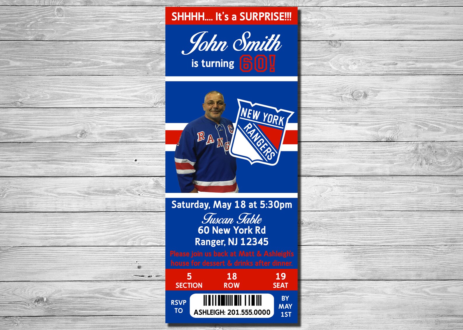 Rangers Ticket Invitation Etsy