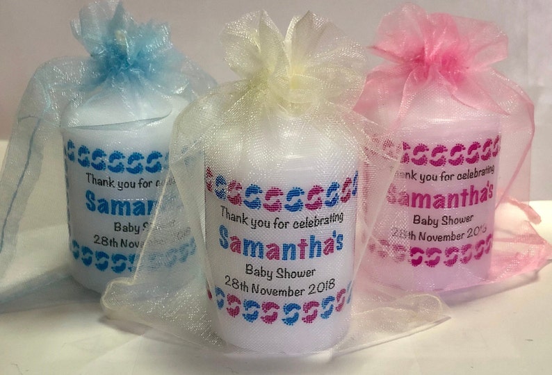 Personalised Baby Shower Candle Favours Etsy