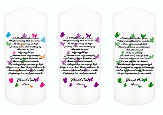 Personalised Memorial Remembrance Absence Candle A Butterfly Who Flew By Me med
