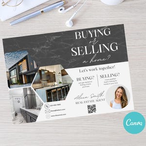 Postal de Bienes Raíces Agrícolas Editable Canva Compra o Venta de Bienes Raíces Plantilla de Postal de Marketing de Agente Inmobiliario de Lujo Correos Inmobiliarios
