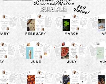 Real Estate Recipe Postcard, Canva Template, Monthly Real Estate Marketing, Realtor Recipe Card Bundle