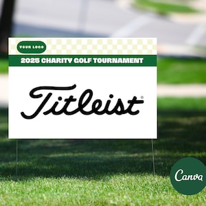 Golf Hole Sponsor Sign Canva Template | Editable 18x24 Charity Golf Tournament Sign | Printable Sponsor Signage  | Canva Golf Template
