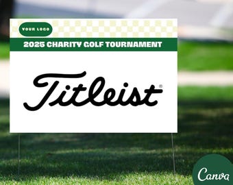 Modello Canva per cartello sponsorizzazione buche da golf / Cartello modificabile 18x24 per torneo di golf di beneficenza / Segnaletica sponsor stampabile / Modello Canva Golf