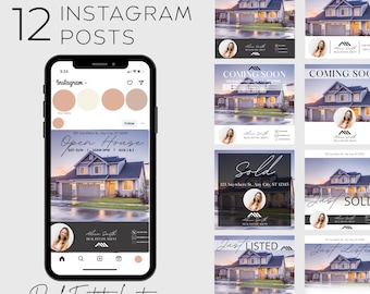 modello immobiliare, post sui social media immobiliari, modello Canva per aggiornamenti sugli annunci, marketing su Facebook, modelli per open house