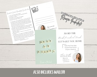 Back to School Real Estate Postcard | Realtor Canva Template | Editable Marketing Mailer | Buying or Selling Agent Postcard