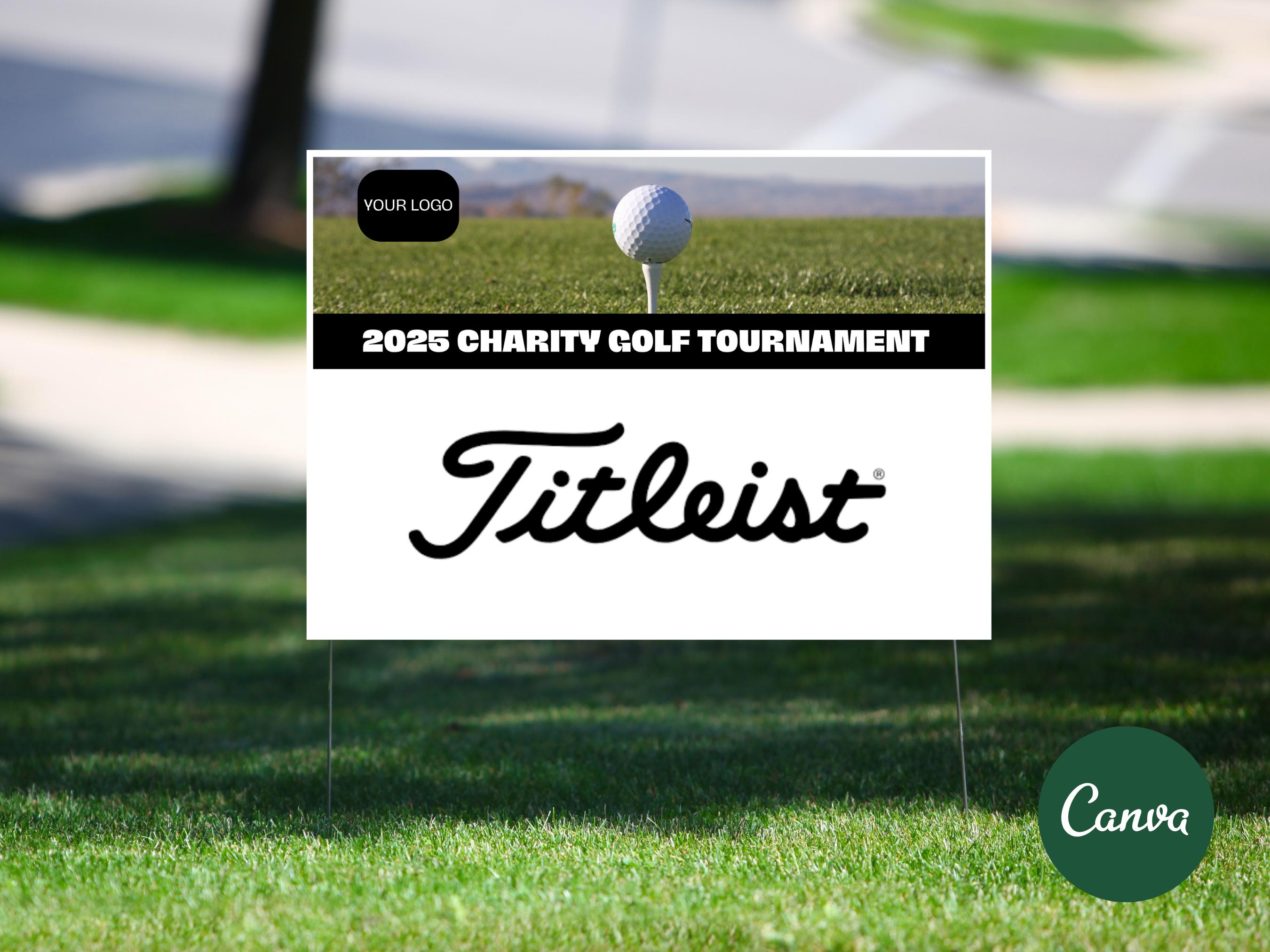 Golf Tournament Sponsor Sign Canva Template | Editable Hole Sponsor ...