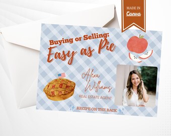 Summer Recipe Real Estate Postcard, Real Estate Postcard, Agent Real Estate Marketing, Realtor May June July August Recipe Card, 4th of July