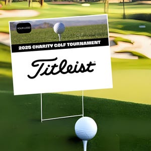 Golf Tournament Sponsor Sign Canva Template | Editable Hole Sponsor Sign | Charity Golf Event 18x24 Signage