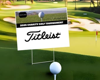 Modello Canva per cartello sponsor torneo di golf / Cartello sponsor buca modificabile / Segnaletica evento golfistico di beneficenza 18x24