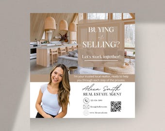 DIY Realtor Flyer, Buying or Selling Real Estate Flyer, Canva Real Estate Template Printable, Home Buying Flyer, Realtor Flyer, Real Estate