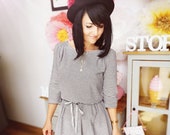 MEKO quot Mypsy quot Jersey Dress Women 39 s Stripes Vintage Black Boho Rockabilly Mini Dress Festival Look