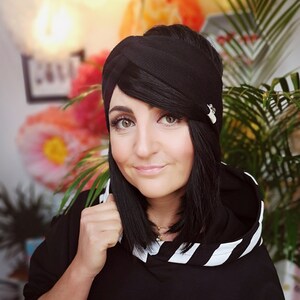 MEKO® Stirnband Damen, Strick Turban für den Winter, Schwarz